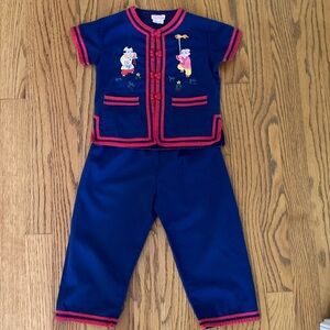 Vintage Plum Blossom Chinese Pajamas Set